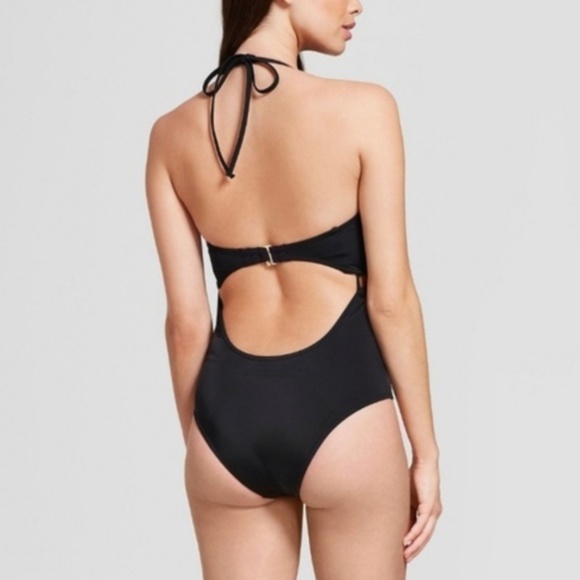 Shade & Shore Black Cutout One Piece Swimsuit - Picture 2 of 5